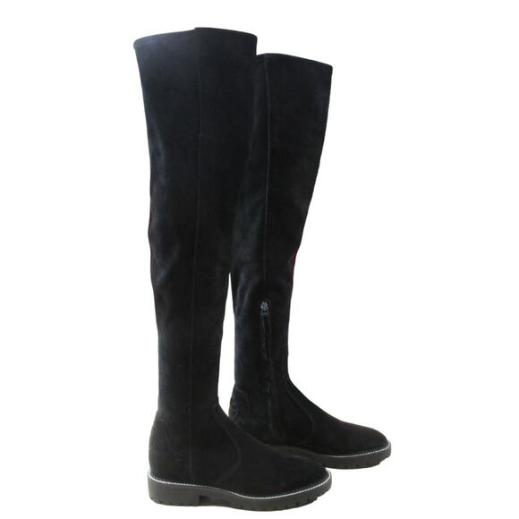 Tory Burch Miller Lug Sole Over The Knee Black Suede Boot Women's Size 6.5M NWOB - Picture 2 of 8